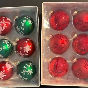 Essentials For The Season 6 Count Glass Christmas Ornaments 2 Boxes
